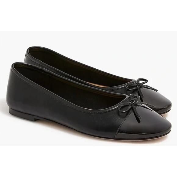 J. CREW Black Ballet Flats with Cap Toe Size 8 - Picture 6 of 6